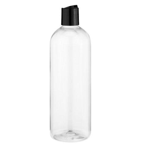 16 oz Clear Plastic Bottle with Squeeze Cap