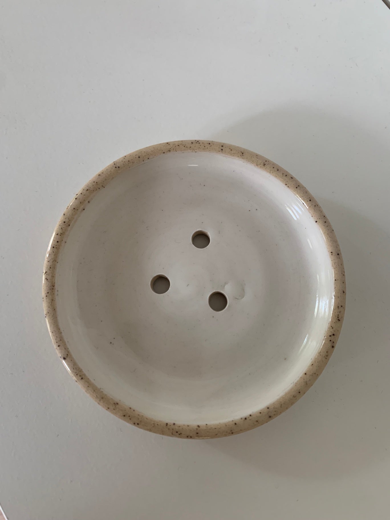 White and Speckle Soap Dish