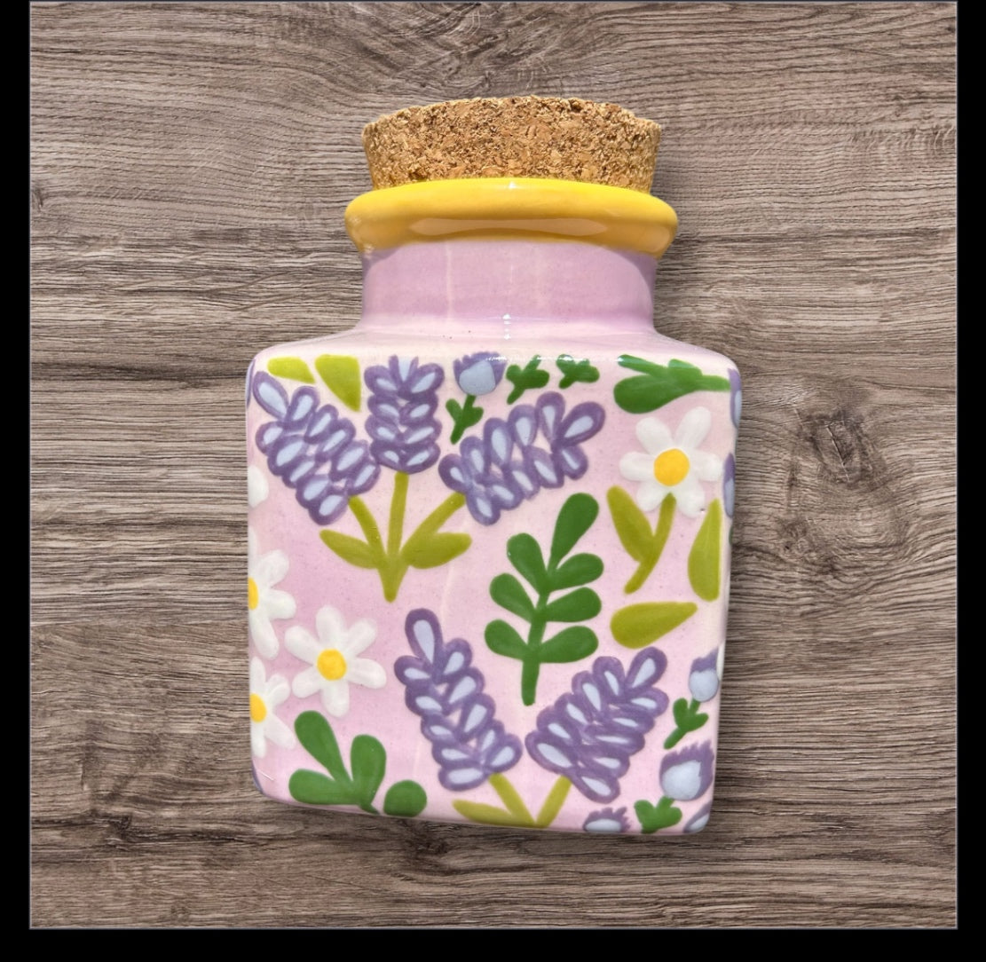 Lavender Cork Jar
