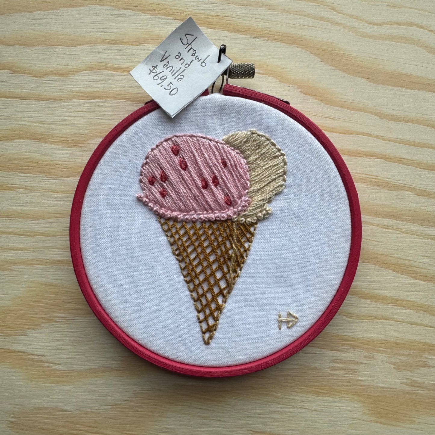 Strawb and Vanilla - Handmade Embroidery