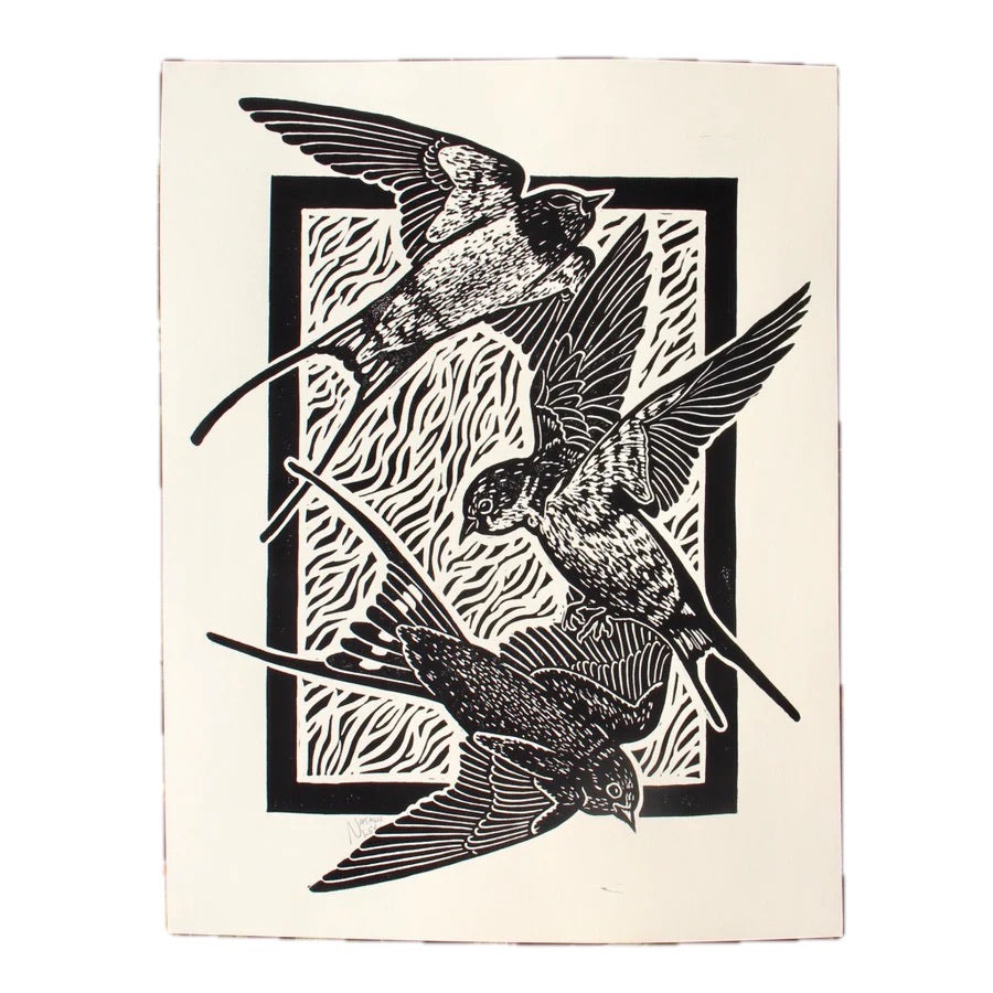 "Three Swallows" Hand Print