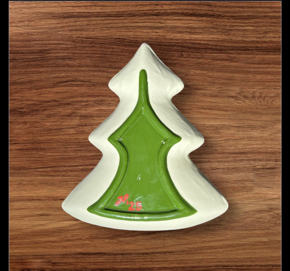 Christmas Tree Plate - Holly Print
