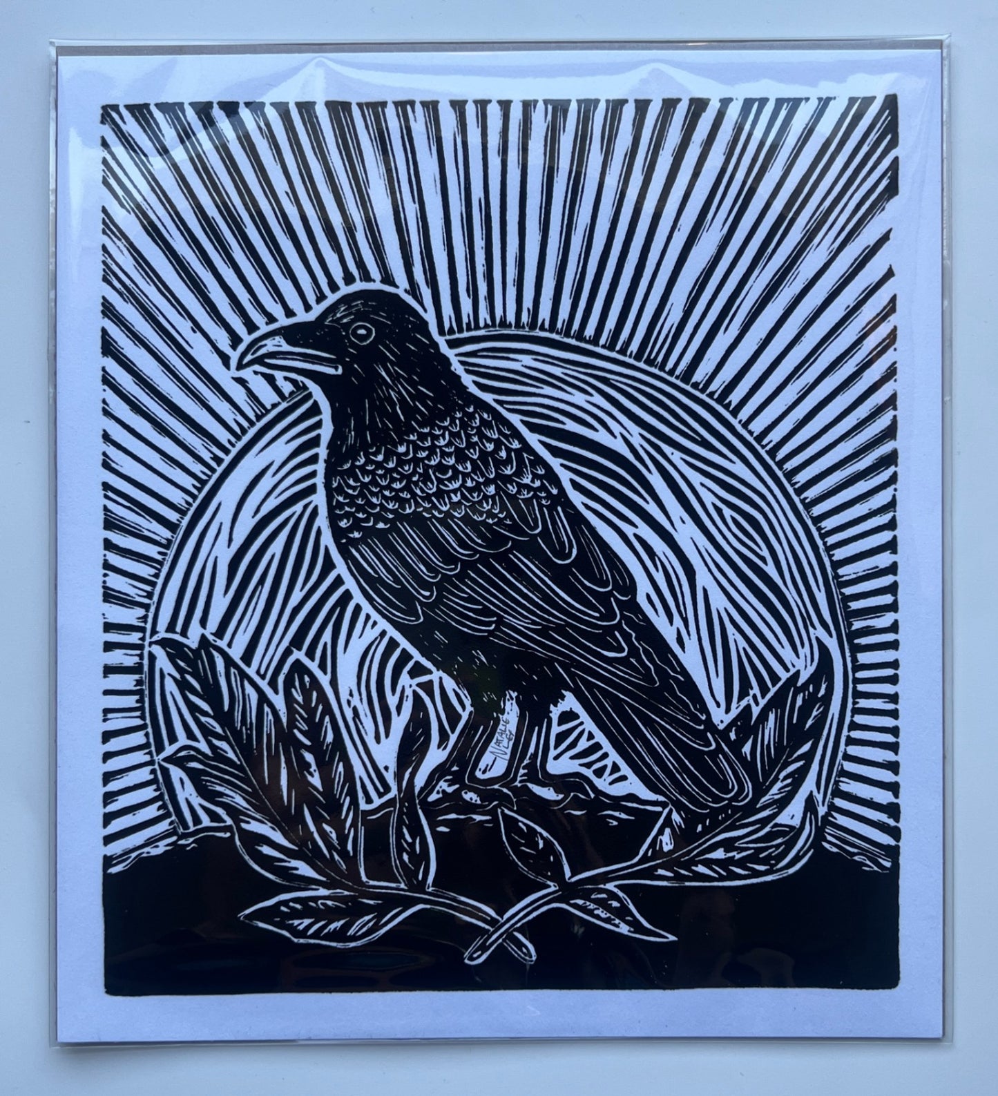 "Raven" Lino Print