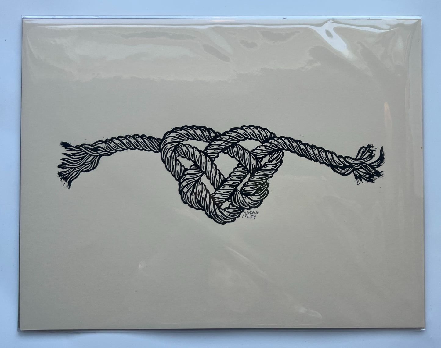 "Love Knot" Lino Print