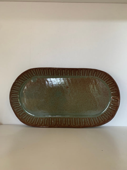 Sage and iron mid sized shallow dish