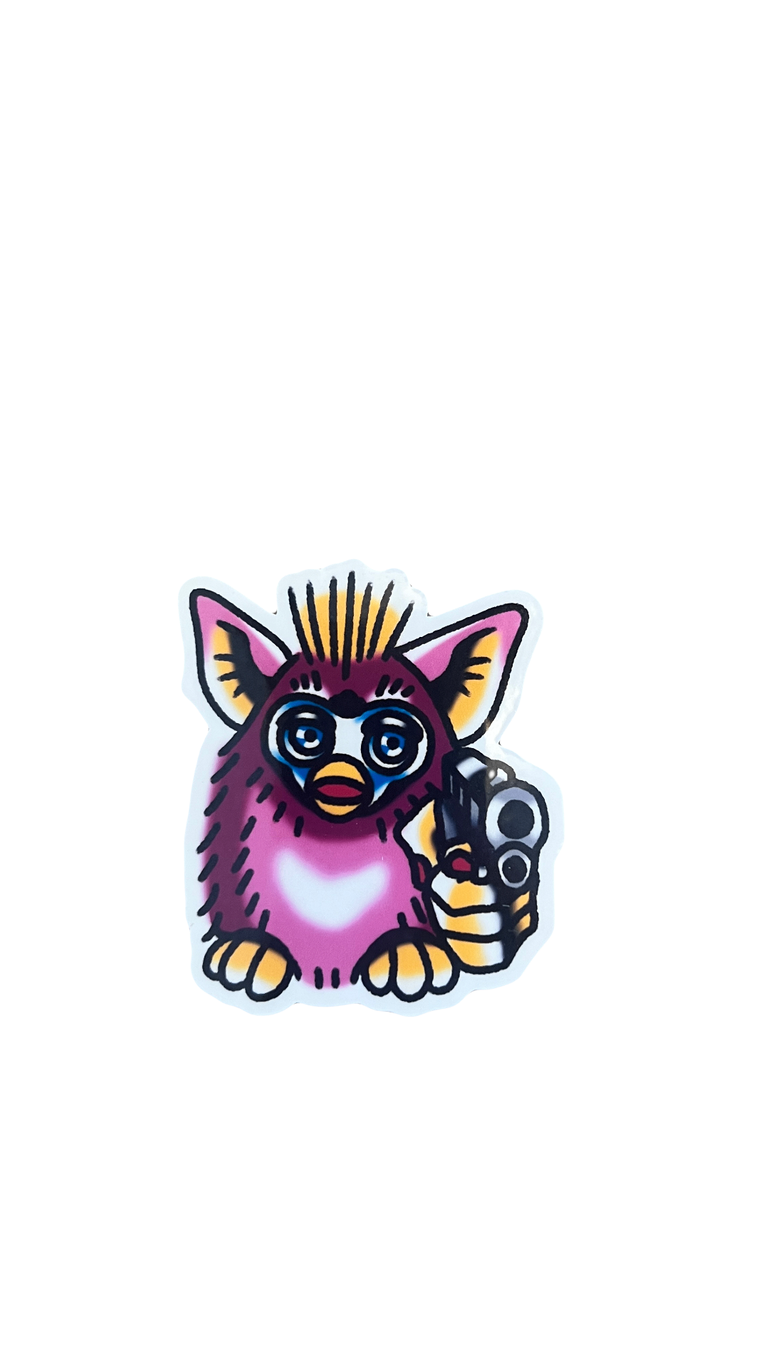 Furby With A Gun Sticker