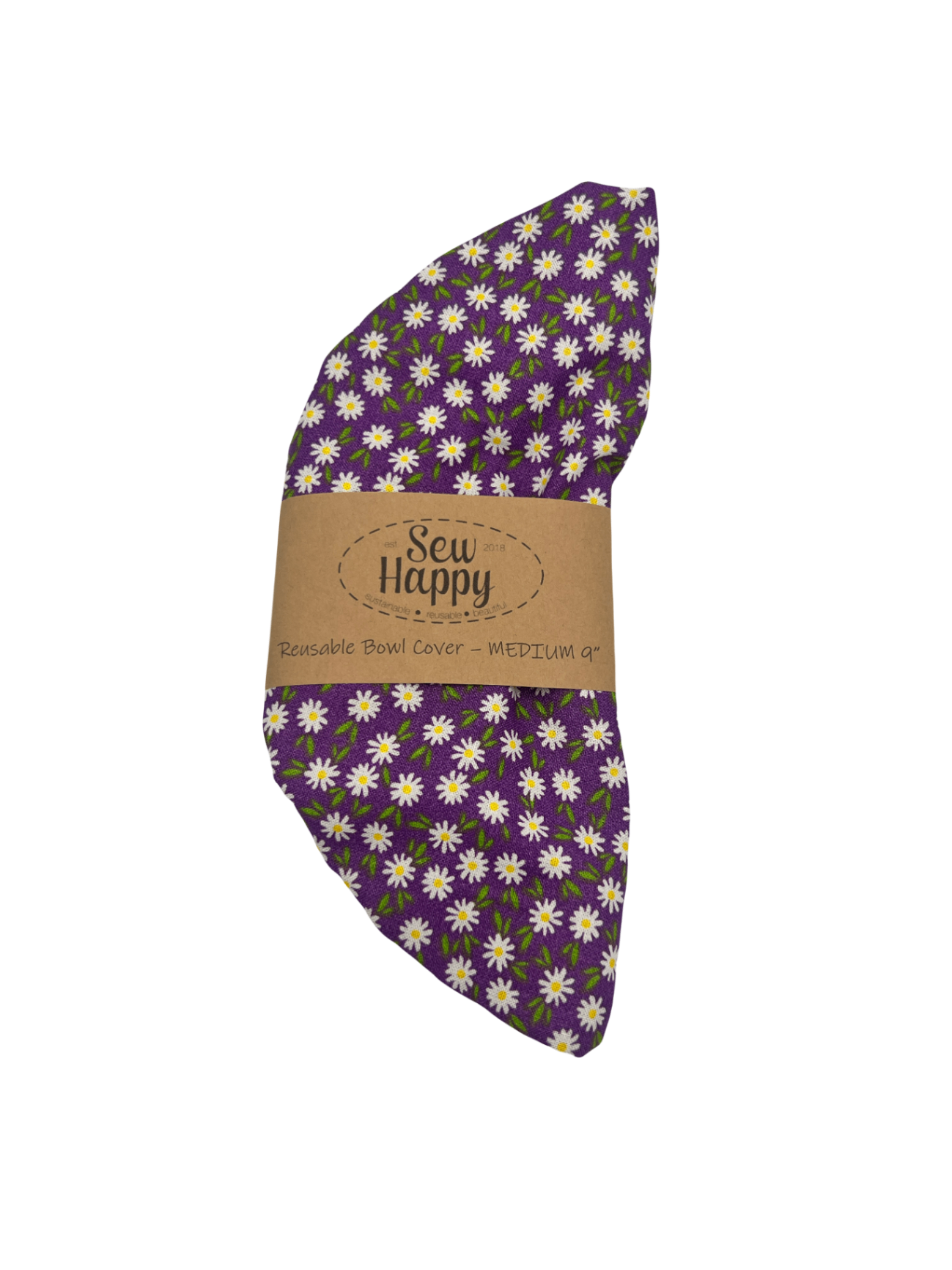 Reusable Bowl Cover - Medium 9" - Purple Daisy