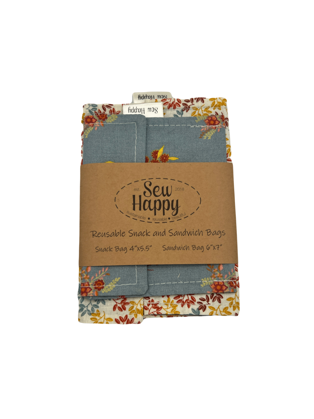 Reusable Snack and Sandwich Bags - Florals