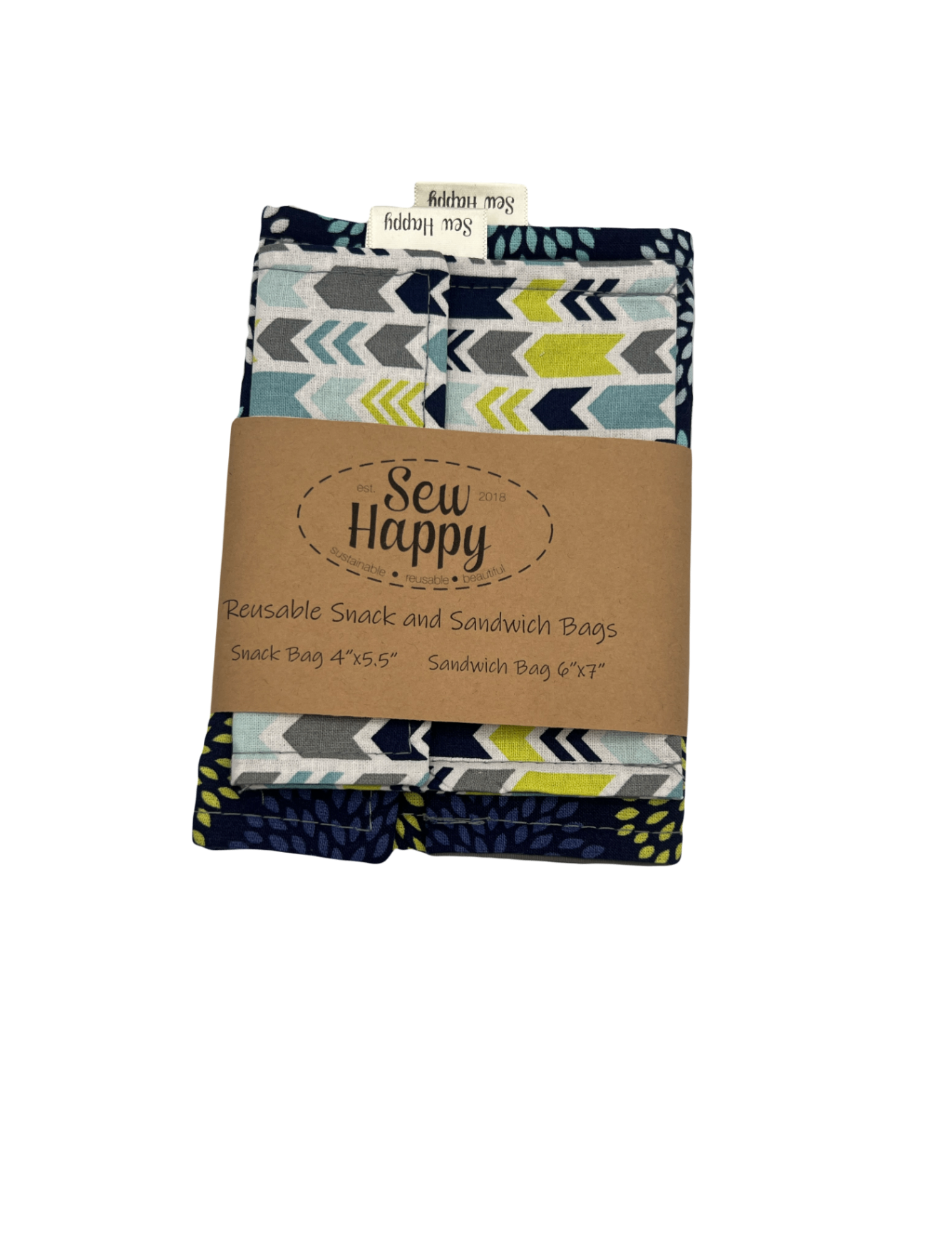 Reusable Snack and Sandwich Bags - Geometric