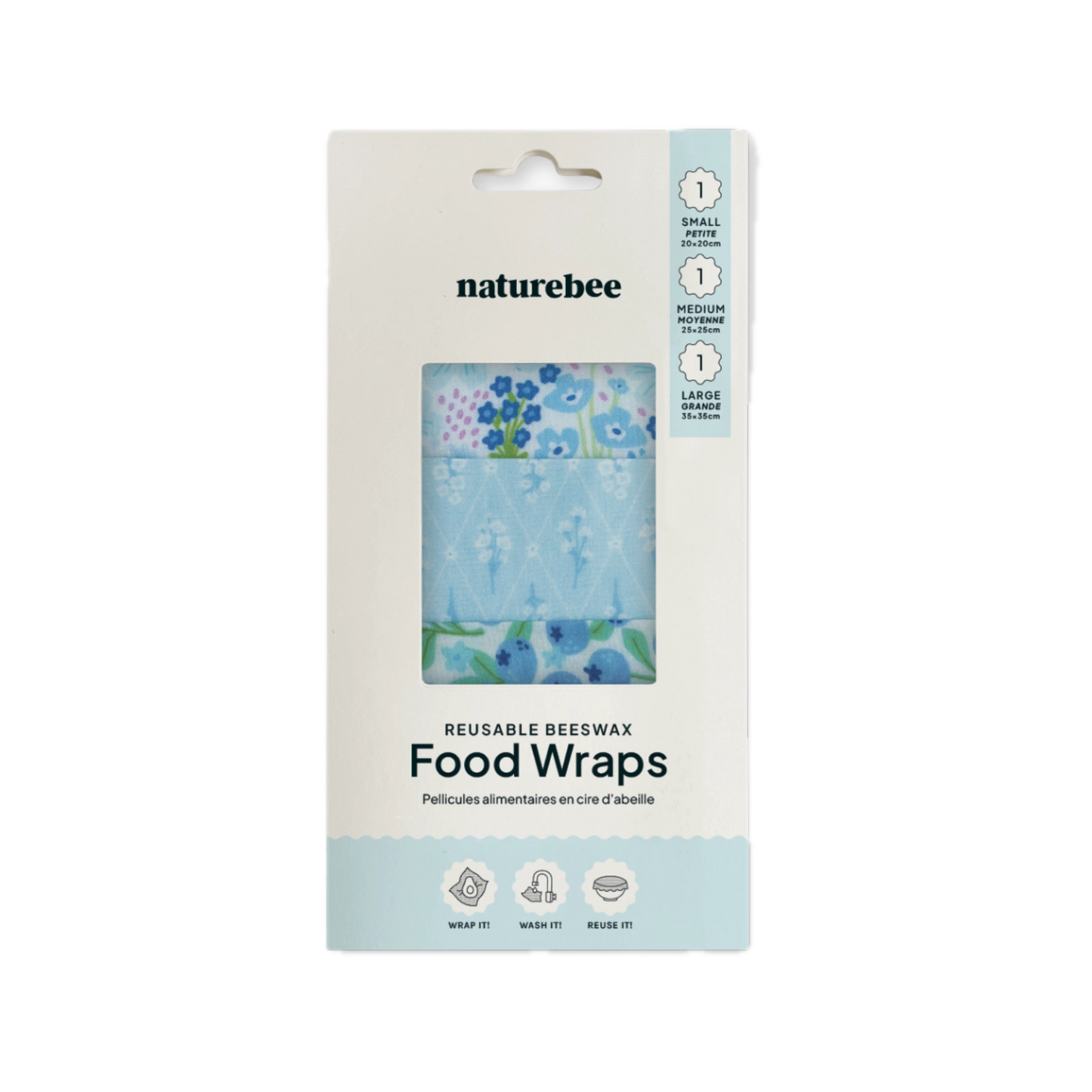 Set of 3 Reusable Beeswax Food Wraps