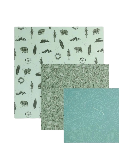 Set of 3 Reusable Beeswax Food Wraps