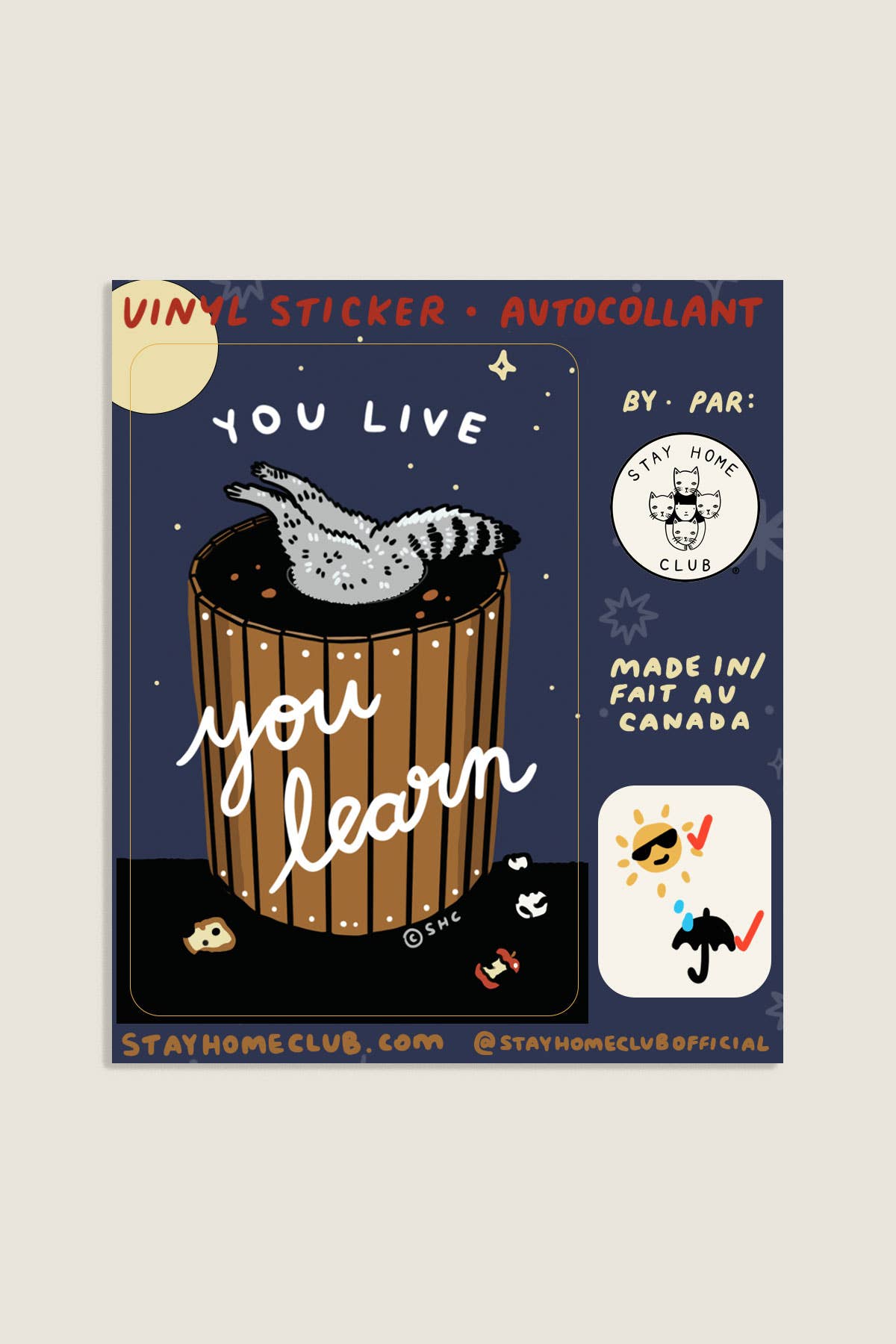 You Live You Learn Sticker | Waterproof Vinyl Sticker