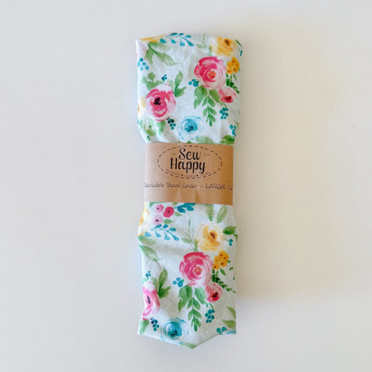Large Reusable Bowl Cover - Floral 