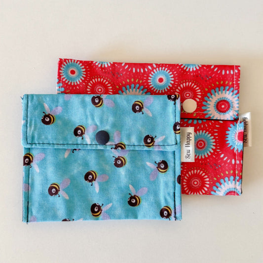 Reusable Snack and Sandwich Bags - Bees and Flowers