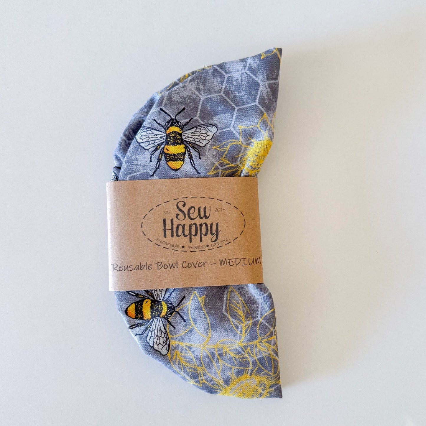 Medium Reusable Bowl Cover - Bees