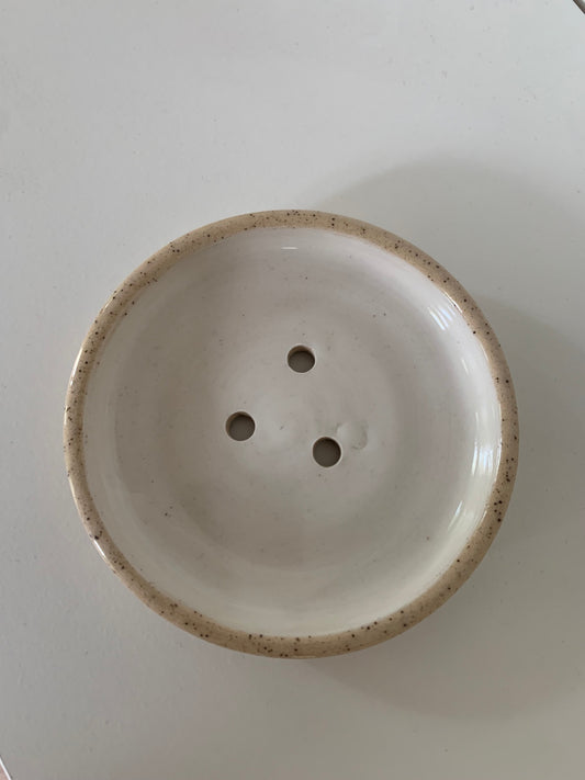 White and Speckle Soap Dish
