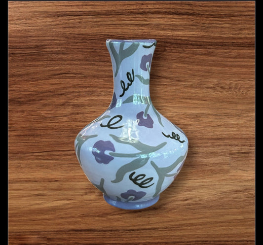Purple Floral Greek Vase
