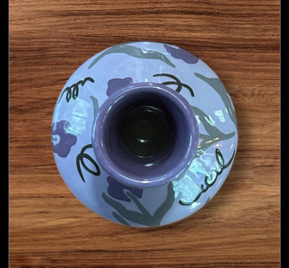 Purple Floral Greek Vase