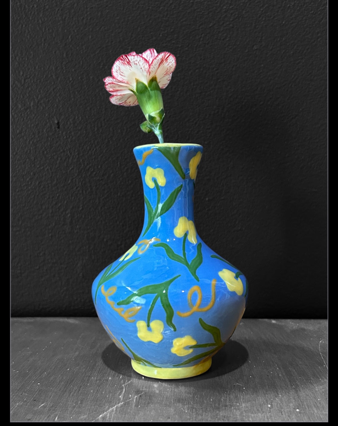 Blue Floral Greek Vase