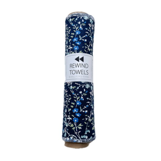 Rewind Towels (Large) - Navy Floral