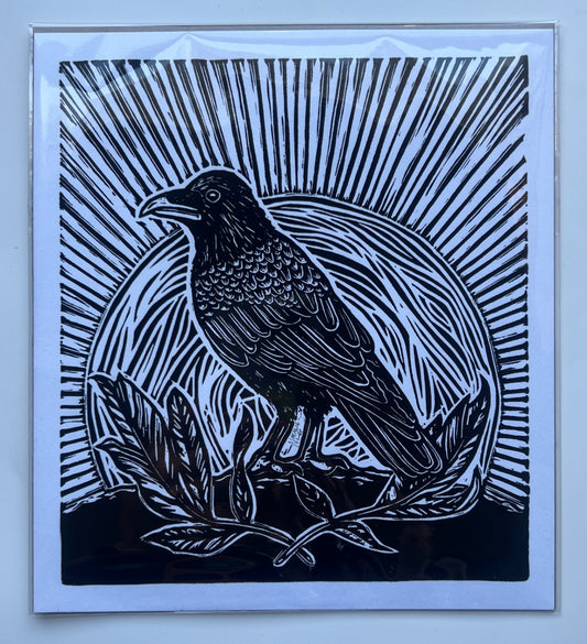 "Raven" Lino Print