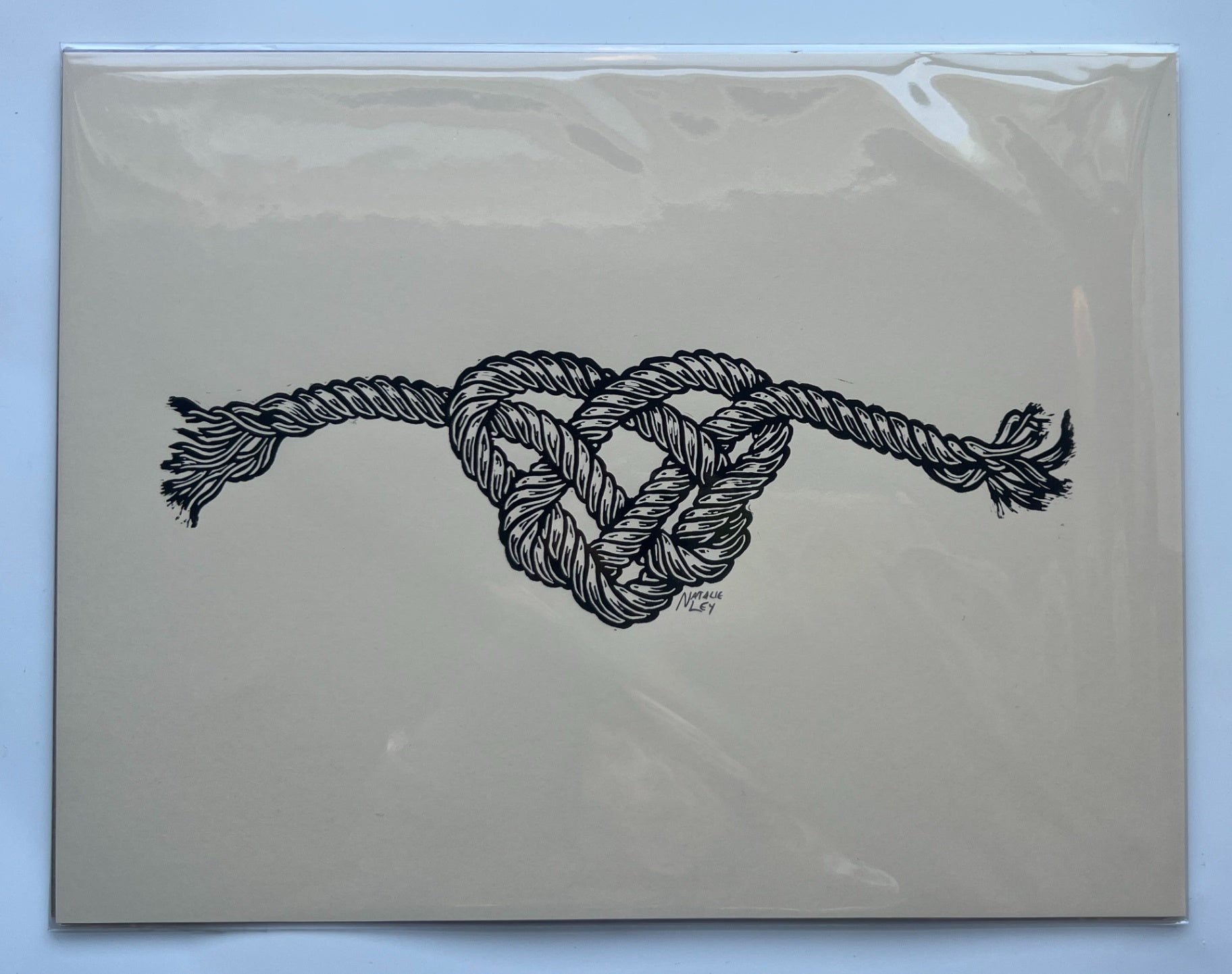 "Love Knot" Lino Print