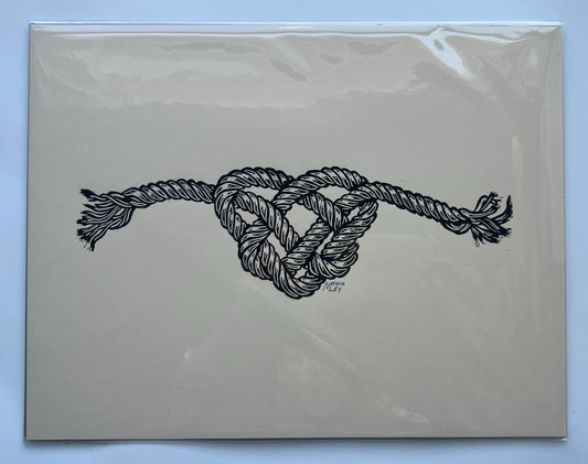 "Love Knot" Lino Print