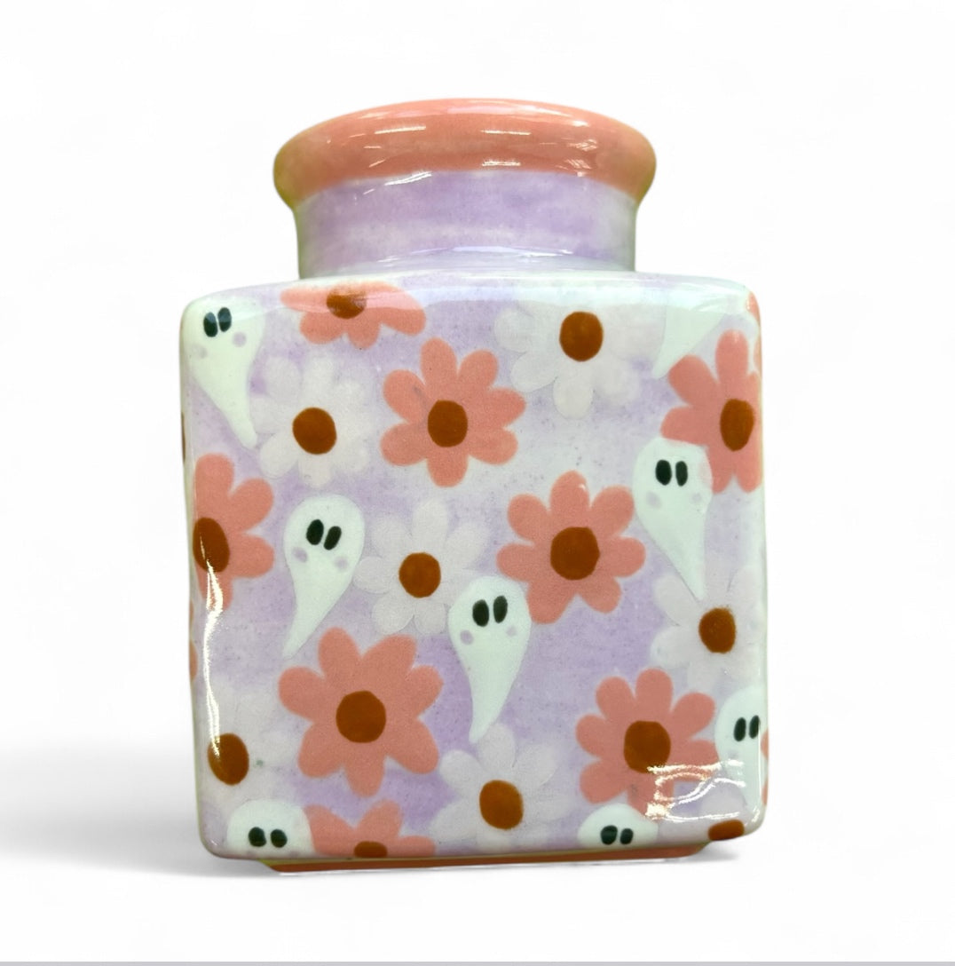 Flower Ghost Cork Jar