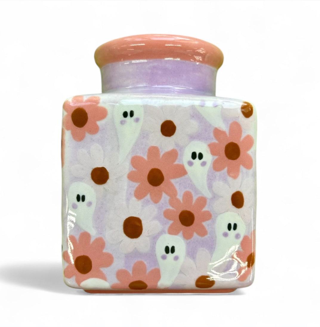 Flower Ghost Cork Jar