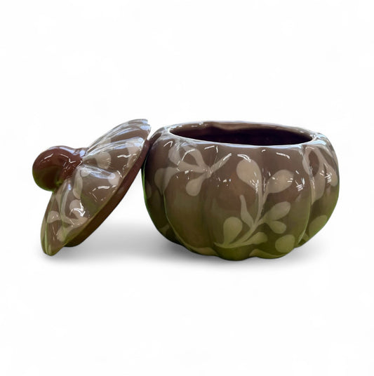 Vine Pumpkin Jar - Taupe