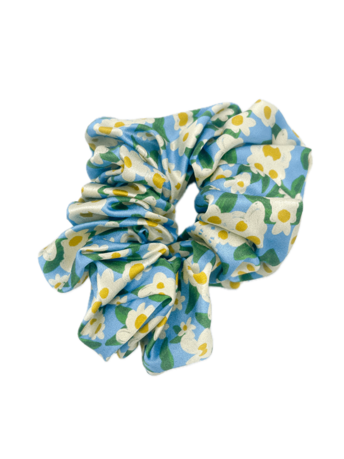 Scrunchie - Blue with White Daisies