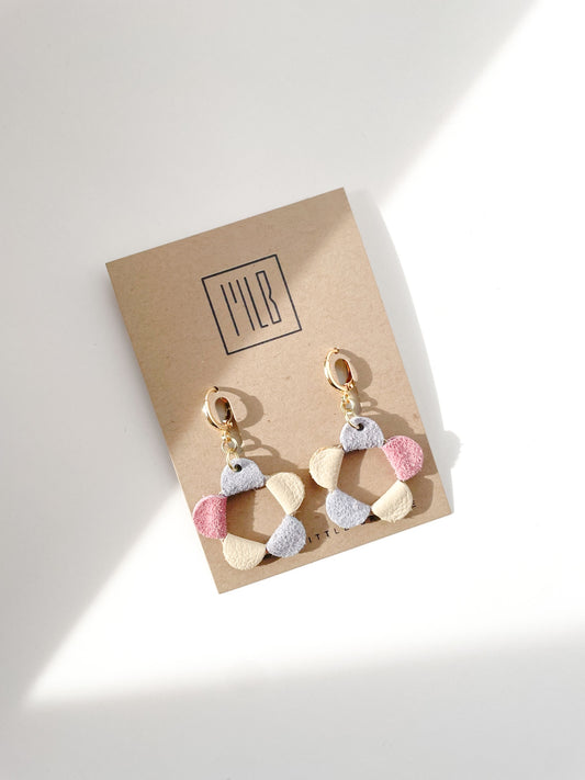 Pastel Flower Cuff Earrings