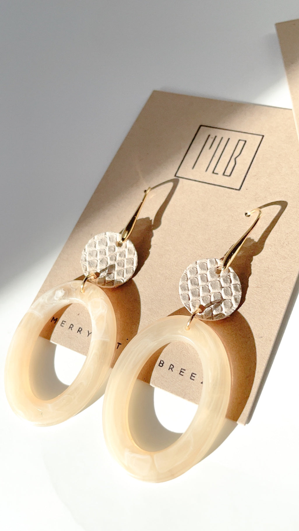 Apricot Swirl Drop Earrings