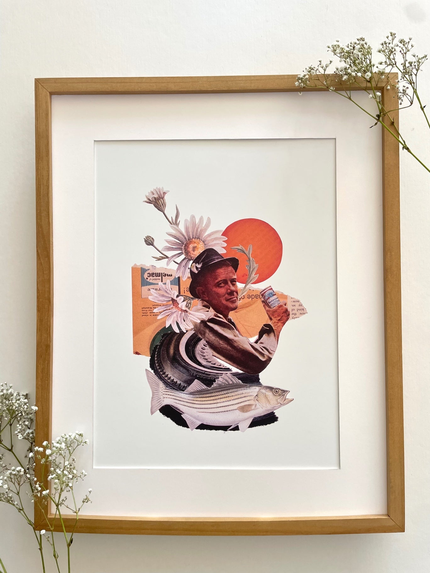 “The Fisherman” Vintage Collage Print