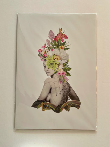 “Forget-Me-Not” Vintage Collage Print