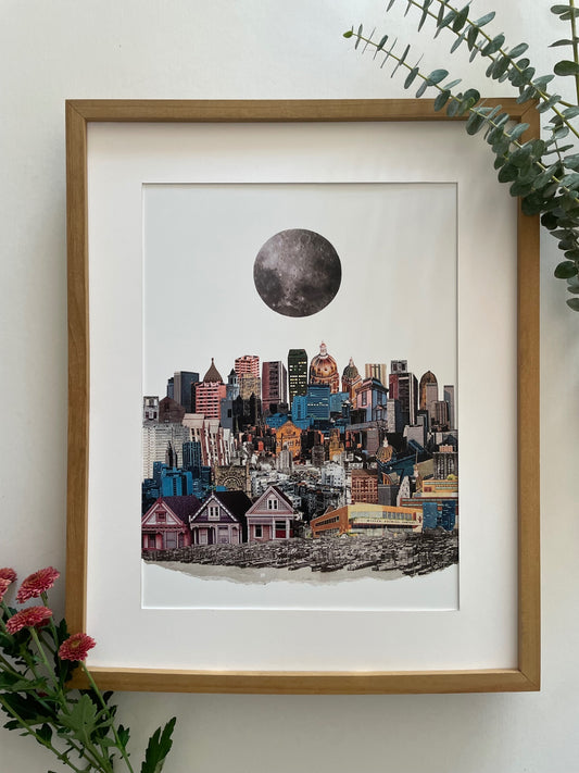 “The City Sleeps” Vintage Collage Print