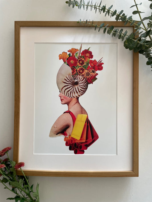 “The Warrior” Vintage Collage Print