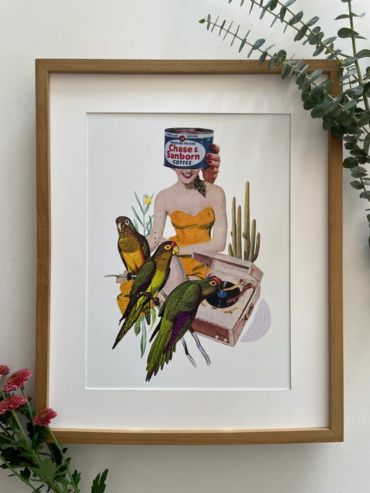 “Bird Is The Word” Vintage Collage Print