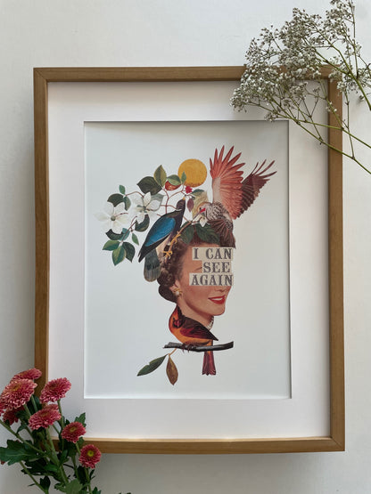 “I Can See Again” Vintage Collage Print