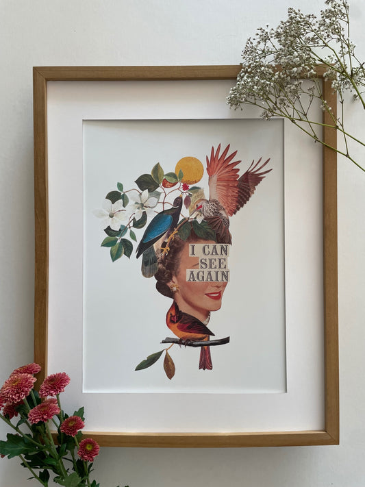 “I Can See Again” Vintage Collage Print