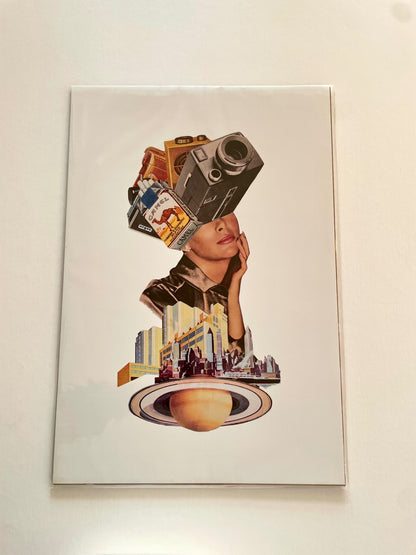 “The Tourist” Vintage Collage Print