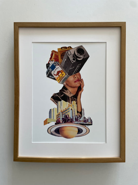 “The Tourist” Vintage Collage Print