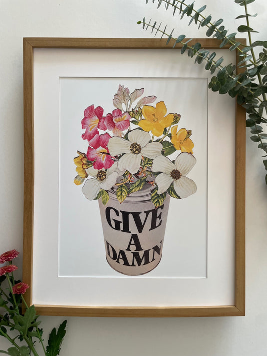 “Give A Damn” Vintage Collage Print