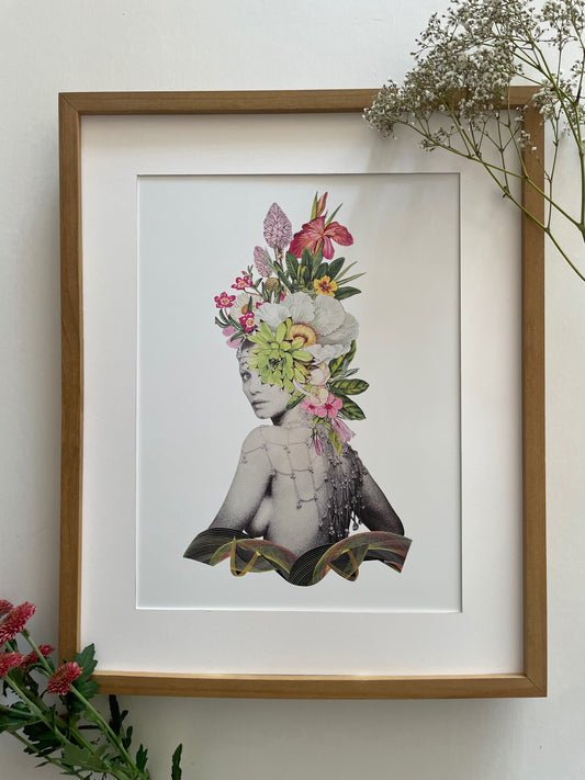 “Forget-Me-Not” Vintage Collage Print