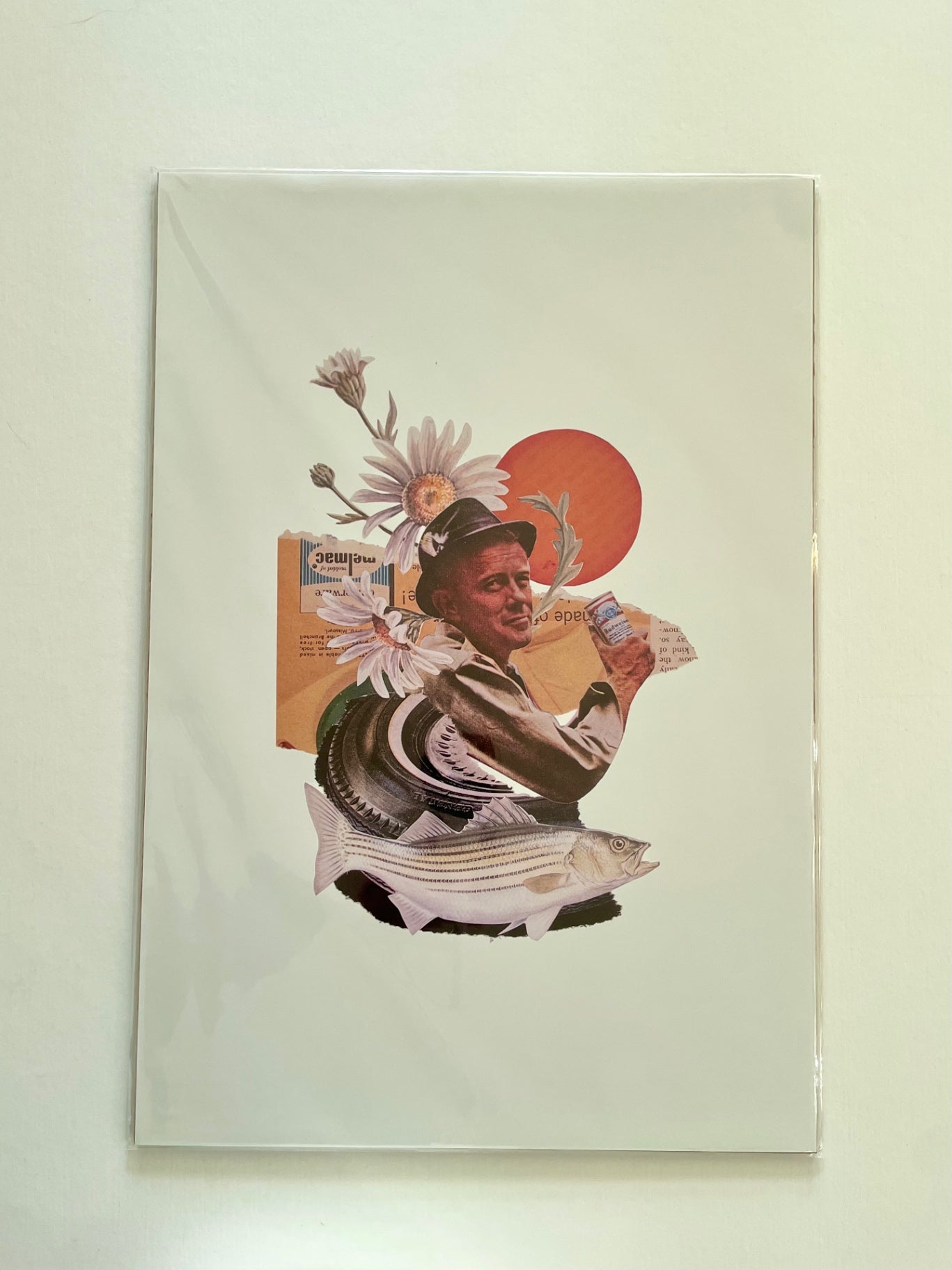 “The Fisherman” Vintage Collage Print