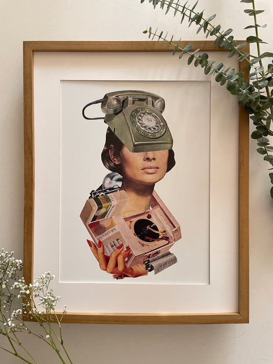 “24HR Hotline” Vintage Collage Print