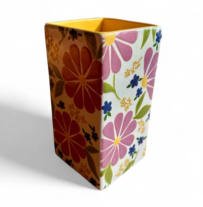 Square floral vase