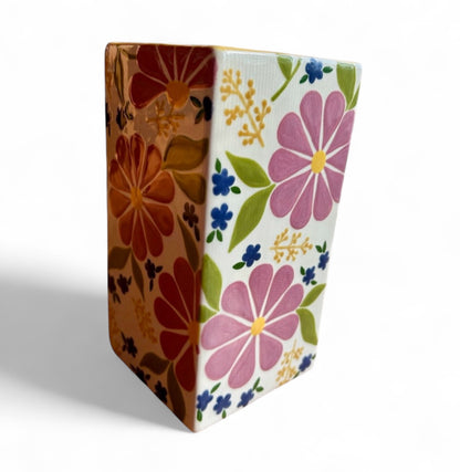 Square floral vase
