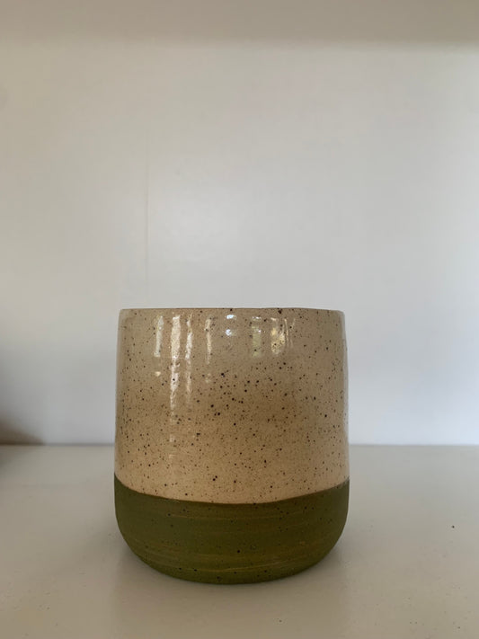 Olive and tan speckled tumbler