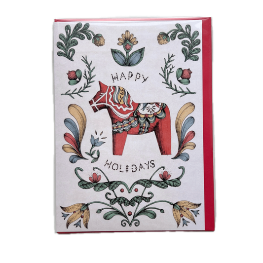 "Merry Christmas" Scandinavian Horse Card 